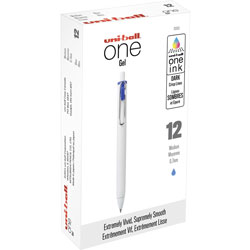 Uni-Ball UB One Gel Pens - 0.7 mm Pen Point Size - Blue Gel-based Ink - 1 Dozen
