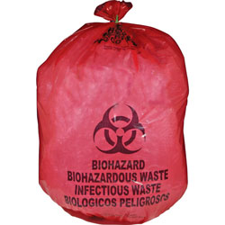 Unimed-Midwest Biohazard Waste Bag, 20-25 Gallon, 31 in x 41 in, 50/BX, Red