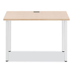 Union & Scale™ Essentials Writing Table-Desk, 42 in x 23.82 in x 29.53 in, Natural Wood/Silver