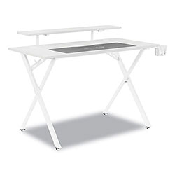 Union & Scale™ Vizon 47 in Gaming Desk, 47.2 in x 26.6 in x 35 in, White Colorway