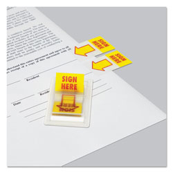 Universal Arrow Page Flags,  inSign Here in, Yellow/Red, 50 Flags/Dispenser, 2 Dispensers/Pack
