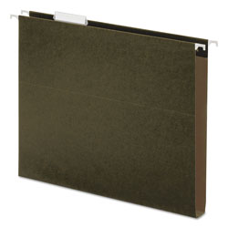 Universal Box Bottom Hanging File Folders, 1 in Capacity, Letter Size, 1/5-Cut Tabs, Standard Green, 25/Box