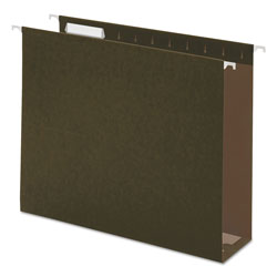 Universal Box Bottom Hanging File Folders, 3 in Capacity, Letter Size, 1/5-Cut Tabs, Standard Green, 25/Box