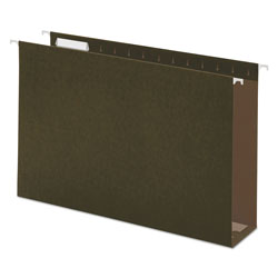 Universal Box Bottom Hanging File Folders, 3 in Capacity, Legal Size, 1/5-Cut Tabs, Standard Green, 25/Box