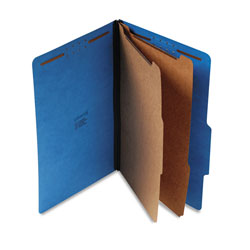 Universal Bright Colored Pressboard Classification Folders, 2 in Expansion, 2 Dividers, 6 Fasteners, Legal Size, Cobalt Blue, 10/Box