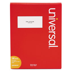 Universal Copier Mailing Labels, Copiers, 2 x 4.25, White, 10/Sheet, 100 Sheets/Box (UNV90107)
