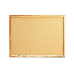 Universal Cork Board with Oak Style Frame, 24 x 18, Natural Surface
