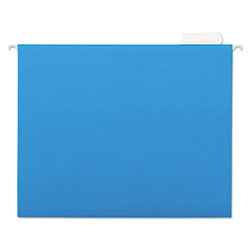 Universal Deluxe Bright Color Hanging File Folders, Letter Size, 1/5-Cut Tabs, Blue, 25/Box (UNV14116)
