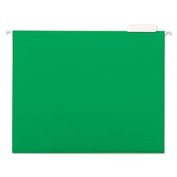 Universal Deluxe Bright Color Hanging File Folders, Letter Size, 1/5-Cut Tabs, Bright Green, 25/Box (UNV14117)