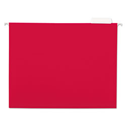 Universal Deluxe Bright Color Hanging File Folders, Letter Size, 1/5-Cut Tabs, Red, 25/Box (UNV14118)
