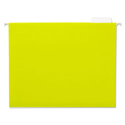 Universal Deluxe Bright Color Hanging File Folders, Letter Size, 1/5-Cut Tabs, Yellow, 25/Box (UNV14119)