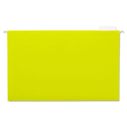Universal Deluxe Bright Color Hanging File Folders, Legal Size, 1/5-Cut Tabs, Yellow, 25/Box (UNV14219)