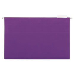 Universal Deluxe Bright Color Hanging File Folders, Legal Size, 1/5-Cut Tabs, Violet, 25/Box (UNV14220)