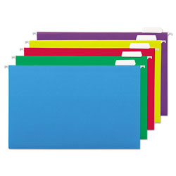 Universal Deluxe Bright Color Hanging File Folders, Legal Size, 1/5-Cut Tabs, Assorted Colors, 25/Box (UNV14221)