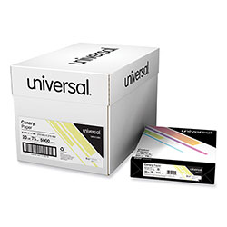 Universal Deluxe Colored Paper, 20 lb Bond Weight, 8.5 x 11, Canary, 500 Sheets/Ream, 10 Reams/Carton