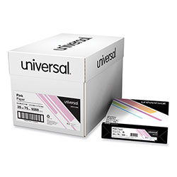 Universal Deluxe Colored Paper, 20 lb Bond Weight, 8.5 x 11, Pink, 500 Sheets/Ream, 10 Reams/Carton