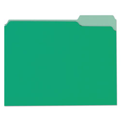 Universal Deluxe Colored Top Tab File Folders, 1/3-Cut Tabs: Assorted, Letter Size, Green/Light Green, 100/Box (UNV10502)
