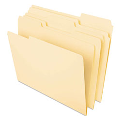 Universal Deluxe Heavyweight File Folders, 1/3-Cut Tabs: Assorted, Legal Size, 0.75 in Expansion, Manila, 50/Pack