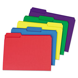 Universal Deluxe Heavyweight File Folders, 1/3-Cut Tabs: Assorted, Letter Size, 0.75 in Expansion, Assorted Colors, 50/Box