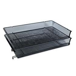 Universal Deluxe Mesh Stacking Side Load Tray, 1 Section, Legal Size Files, 17 in x 10.88 in x 2.5 in, Black