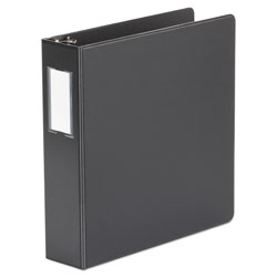 Universal Deluxe Non-View D-Ring Binder with Label Holder, 3 Rings, 2 in Capacity, 11 x 8.5, Black