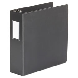 Universal Deluxe Non-View D-Ring Binder with Label Holder, 3 Rings, 3 in Capacity, 11 x 8.5, Black