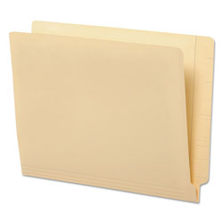 Universal Deluxe Reinforced End Tab Folders, 9 in High Front, Straight Tabs, Letter Size, 0.75 in Expansion, Manila, 100/Box