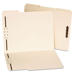 Universal Deluxe Reinforced Top Tab Fastener Folders, 0.75 in Expansion, 2 Fasteners, Letter Size, Manila Exterior, 50/Box