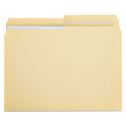 Universal Double-Ply Top Tab Manila File Folders, 1/2-Cut Tabs: Assorted, Letter Size, 0.75" Expansion, Manila, 100/Box (UNV16112)