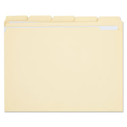 Universal Double-Ply Top Tab Manila File Folders, 1/5-Cut Tabs: Assorted, Letter Size, 0.75 in Expansion, Manila, 100/Box