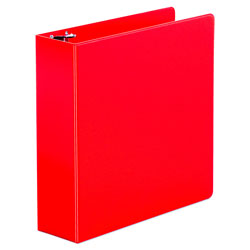 Universal Economy Non-View Round Ring Binder, 3 Rings, 3 in Capacity, 11 x 8.5, Red