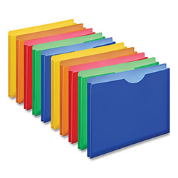 Universal Expanding Poly File Jackets, 1 Section, Straight Tab, Letter Size, Assorted, 10/Pack