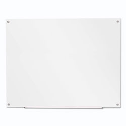 Universal Frameless Glass Marker Board, 48 x 36, White Surface