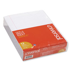 Universal Glue Top Pads, Narrow Rule, 50 White 8.5 x 11 Sheets, Dozen (UNV41000)