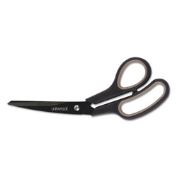 Universal Industrial Carbon Blade Scissors, 8 in Long, 3.5 in Cut Length, Black/Gray Offset Handle