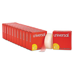 Universal Invisible Tape, 1 in Core, 0.75 in x 36 yds, Clear, 12/Pack