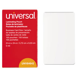 Universal Laminating Pouches, 5 mil, 3.75 in x 2.25 in, Gloss Clear, 100/Box