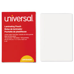 Universal Laminating Pouches, 5 mil, 6.5 in x 4.38 in, Gloss Clear, 100/Box