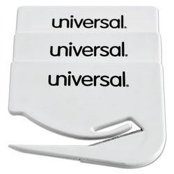 Universal Letter Slitter Hand Letter Opener with Concealed Blade, 2.5 in, White, 3/Pack