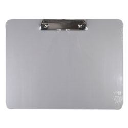 Universal Plastic Brushed Aluminum Clipboard, Landscape Orientation, 0.5 in Clip Capacity, Holds 11 x 8.5 Sheets, Silver