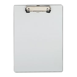 Universal Plastic Brushed Aluminum Clipboard, Portrait Orientation, 0.5 in Clip Capacity, Holds 8.5 x 11 Sheets, Silver
