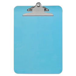 Universal Plastic Clipboard with High Capacity Clip, 1.25 in Clip Capacity, Holds 8.5 x 11 Sheets, Translucent Blue
