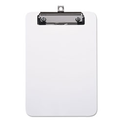 Universal Plastic Clipboard with Low Profile Clip, 0.5 in Clip Capacity, Holds 5 x 8 Sheets, Clear