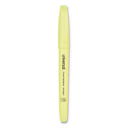 Universal Pocket Highlighters, Fluorescent Yellow Ink, Chisel Tip, Yellow Barrel, Dozen (UNV08851)