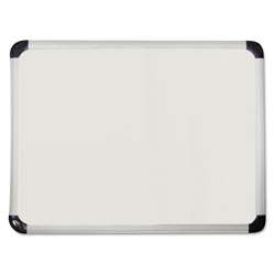 Universal Deluxe Porcelain Magnetic Dry Erase Board, 72 x 48, White Surface, Silver/Black Aluminum Frame