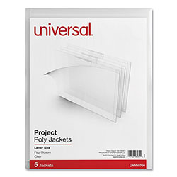 Universal Project Poly Jackets, Letter Size, Clear, 5/Pack