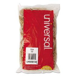 Universal Rubber Bands, Size 32, 0.04 in Gauge, Beige, 1 lb Box, 820/Pack
