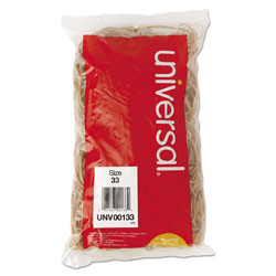 Universal Rubber Bands, Size 33, 0.04 in Gauge, Beige, 1 lb Box, 640/Pack