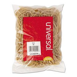 Universal Rubber Bands, Size 19, 0.04 in Gauge, Beige, 4 oz Box, 310/Pack