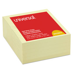 Universal Self-Stick Note Pads, 3 in x 5 in, Yellow, 100 Sheets/Pad, 12 Pads/Pack